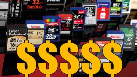 Photo of a collection of SD cards with dollar signs
